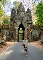 Fietser bij Angkor Thom