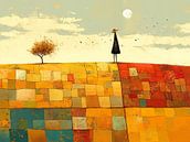 Abstract Landscape | Solitude in Autumn Hues by ARTEO Paintings thumbnail