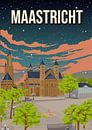 Maastricht bij Nacht: Sfeervolle poster van het Vrijthof van Jorn van Hezik thumbnail