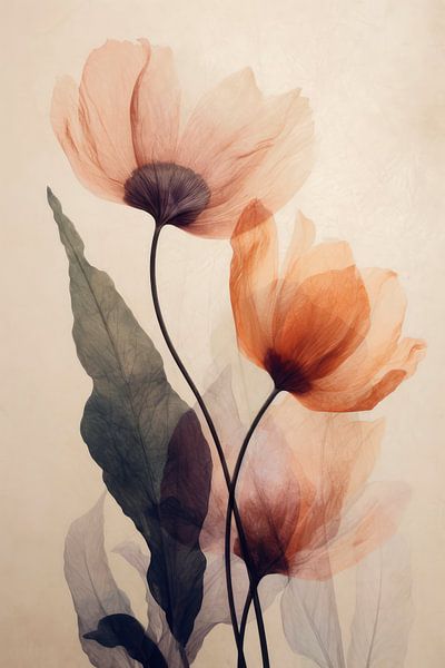 Perkament bloemen nr. 5 van Treechild