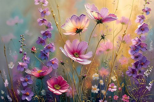 Paars Bloemenveld in Ochtendlicht no.6