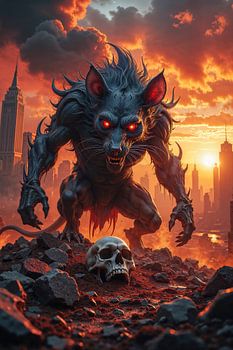 VORLYX: A Rat Mutant before the Skull of a Human