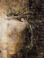 Earthenware jug with a touch of green