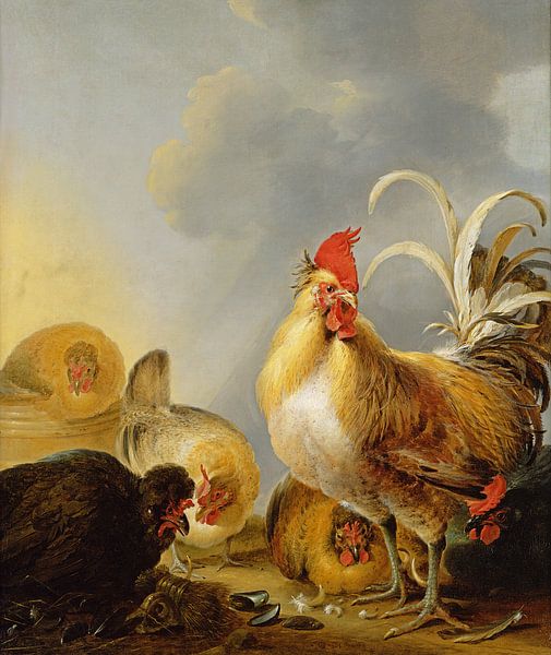 Eine Gruppe von Stallhühnern, Melchior d'Hondecoeter von Bridgeman Masters