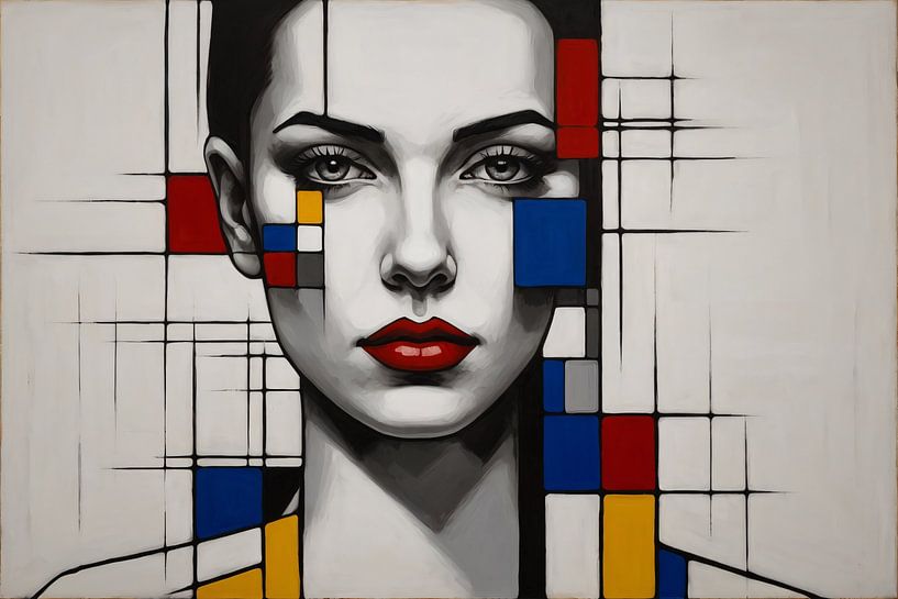 Woman Piet Mondrian style by Art & Soul Creations