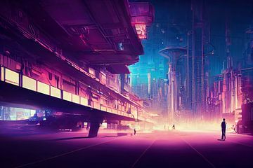 Desolate Neo Megacity van Josh Dreams Sci-Fi