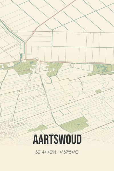 Alte Karte von Aartswoud (Nordholland) von Ortsdrucke