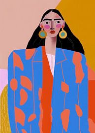 Modern and abstract bohemian illustration, portrait by Carla Van Iersel