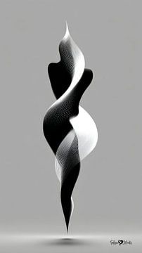 Monochrome Flow - Abstract Black and White Art in Motion