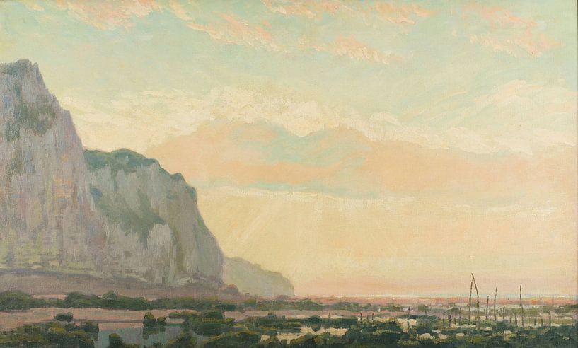 La pêche. Falaises près de Pourville, Jean-Francis Auburtin par Des maîtres magistraux