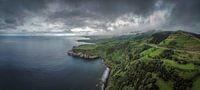 Luchtfoto van een kustgebied op Sao Miguel van Jonas Weinitschke thumbnail