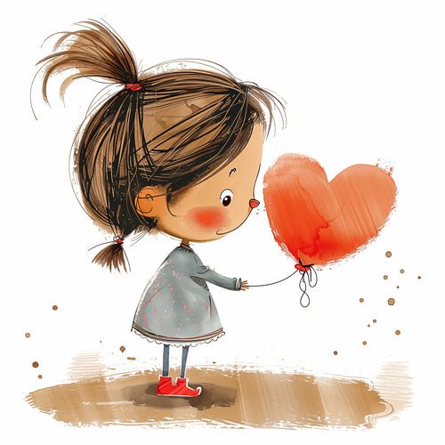 Lief meisje met groot hart