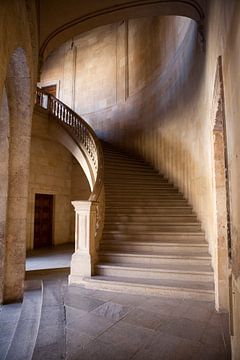 Escaliers à l'Alhambra, Espagne sur Kees van Dun