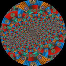 Trio-Spirale aus Treppen und Kreisen von Tis Veugen