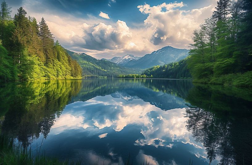 Dromerig meer van fernlichtsicht