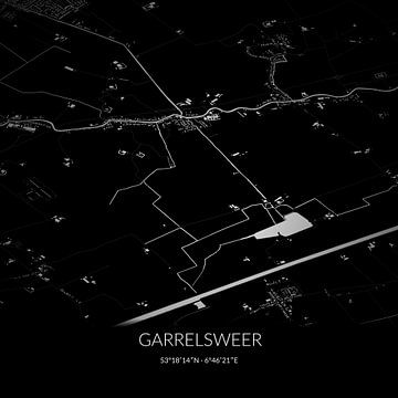 Black-and-white map of Garrelsweer, Groningen. by Rezona