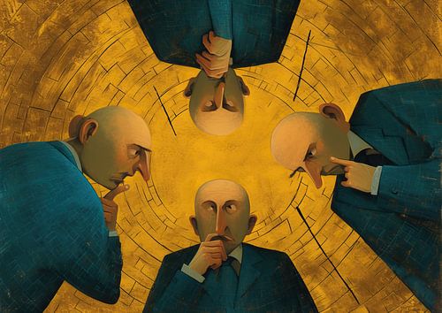 Surrealismus Männer | Goldene Geheimnisse flüstern