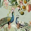 Exotische pauwen in het paradijs 1 van Floral Abstractions