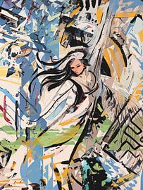 Œuvre d'art abstraite en techniques mixtes sur Emiel de Lange