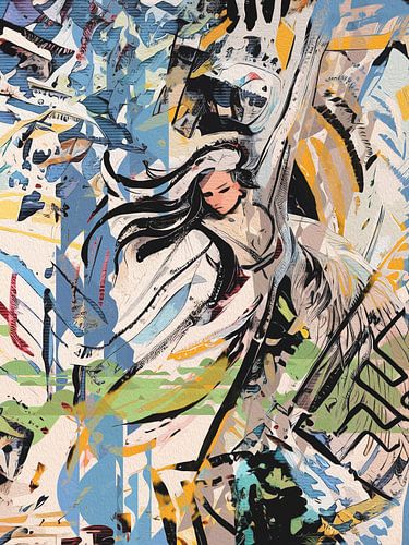 Abstract mixed media kunstwerk