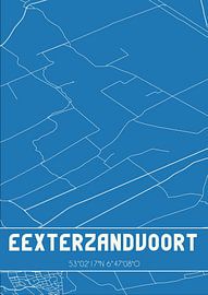 Blauwdruk | Landkaart | Eexterzandvoort (Drenthe) van Stad & Wand