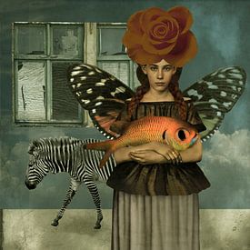 Vintage Beauty with Zebra by Yvonne Zeldenthuis