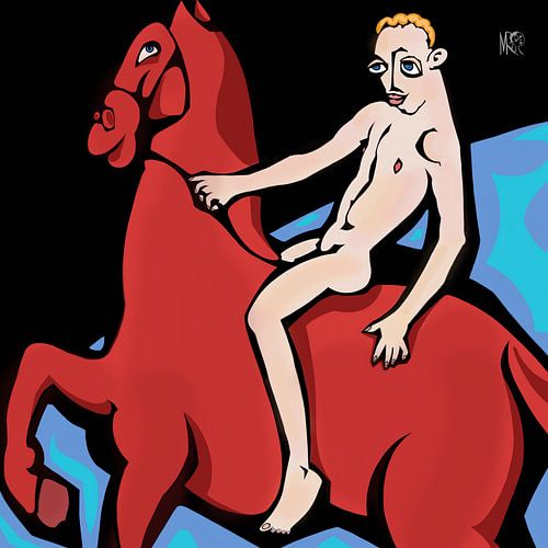 Baigner le cheval rouge