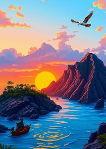 Coucher de soleil sur les îles Galápagos
