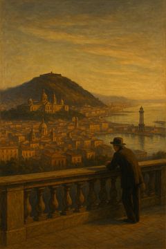 Montjuïc Serenity Sunset – A Contemplative View over Barcelona