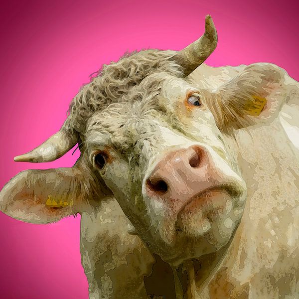 Le pop art en rose. Vache. par Alie Ekkelenkamp