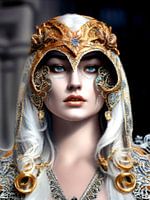 Girl of knightly times for a castle and a villa.