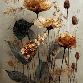Dromerig stilleven van gedroogde bloemen in warme aardetinten van But First Framing