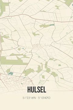 Vintage landkaart van Hulsel (Noord-Brabant) van MijnStadsPoster