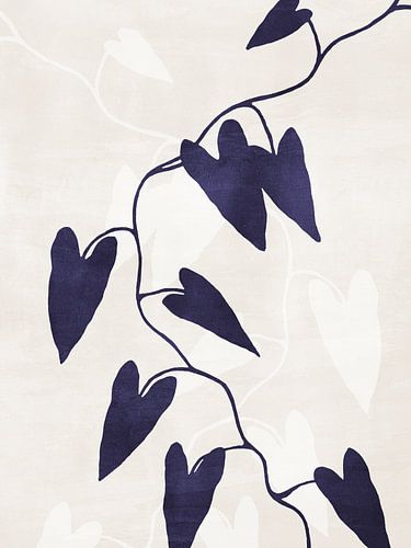 Abstract Botanisch nr. 8 Indigo