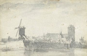 Gezicht op Dordrecht vanaf het water, Jan van Goyen (mogelijk), 1647