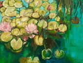 Groene waterlelies van Tanja Koelemij thumbnail