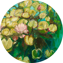 Groene waterlelies van Tanja Koelemij
