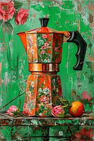 Kaffee - Kaffeemaschine - Malerei im mexikanischen Stil