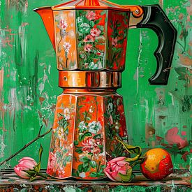 Koffie - Percolator - Mexicanse stijl schilderij van Marianne Ottemann - OTTI