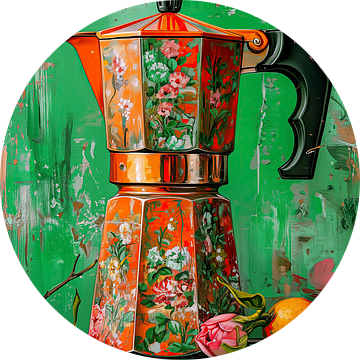 Koffie - Percolator - Mexicanse stijl schilderij van Marianne Ottemann - OTTI