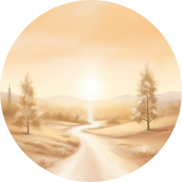 Beige Schilderij Serenade of Peace | Horizon van Blikvanger Schilderijen