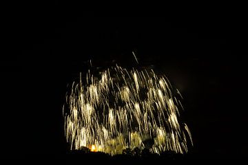 Orange fire rain of international fireworks competition by adventure-photos