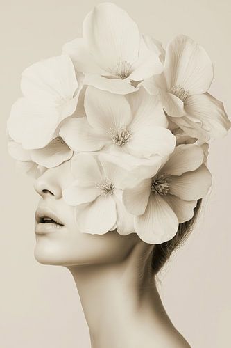 Femme avec des fleurs