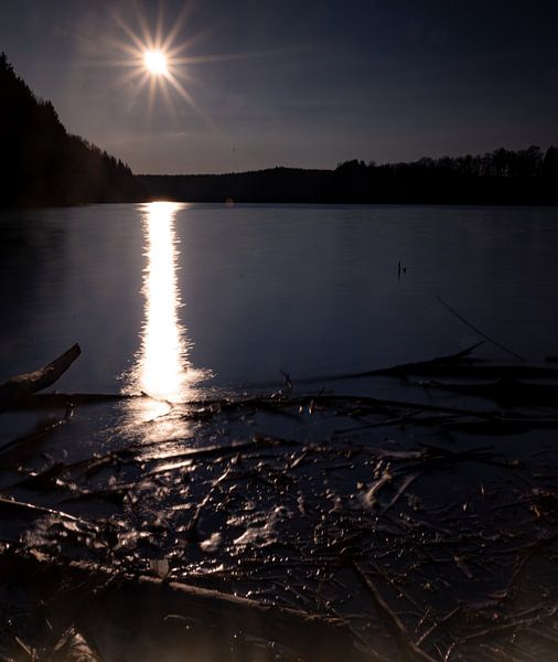Sunset at lech in Upper Bavaria by Elke Holinski