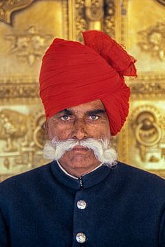 Indien. Jaipur. Wächter des königlichen Palastes.