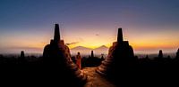 Borobudur Sonnenaufgang von Lex Scholten Miniaturansicht