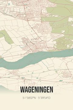 Vintage landkaart van Wageningen (Gelderland) van Rezona
