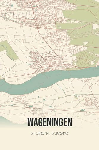 Alte Karte von Wageningen (Gelderland)