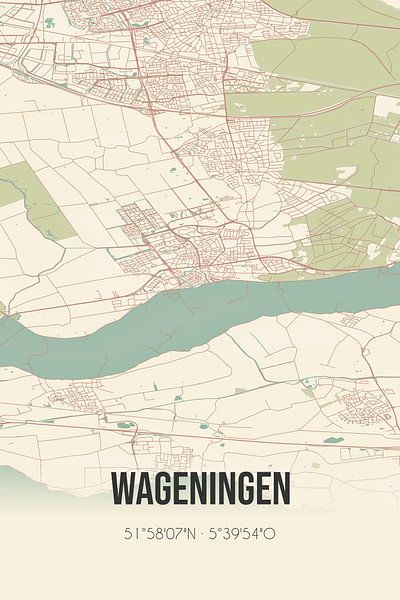 Vintage map of Wageningen (Gelderland) by Prints of Place
