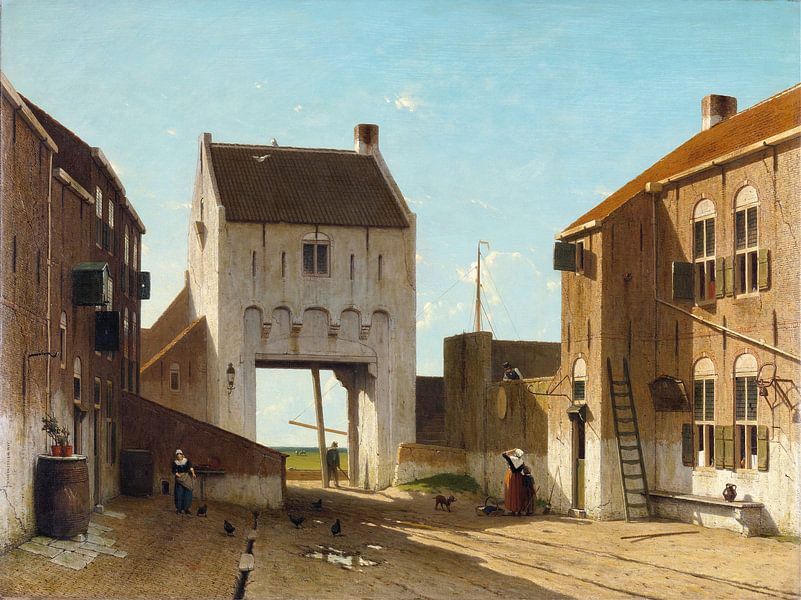 A Town Gate in Leerdam, Jan Weissenbruch by Masterful Masters